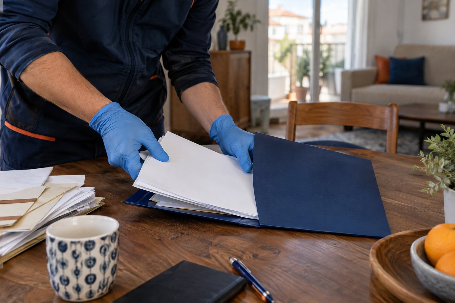 Séparer les documents à conserver Séparer les documents à conserver dans un logement ou un espace de préparation.