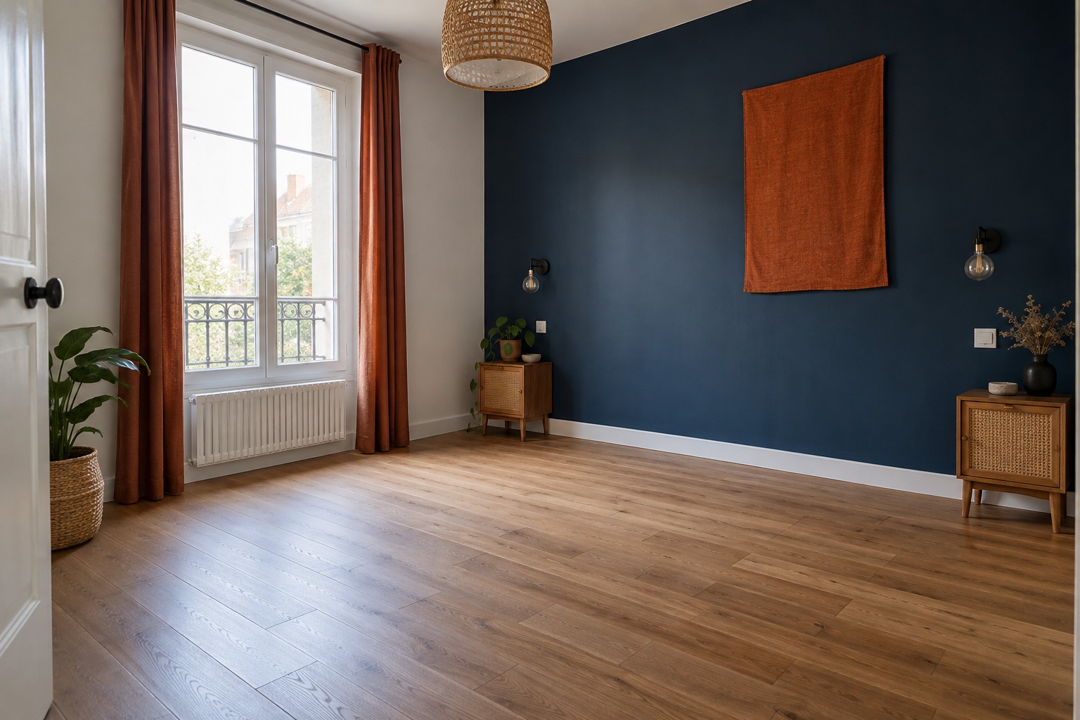 Chambre vide avant la remise en place du mobilier